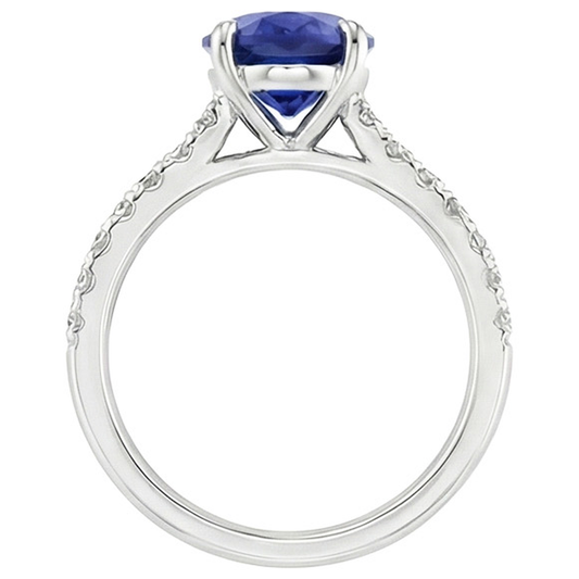 echter oval diamant 4.50Karat ring Seitenansicht