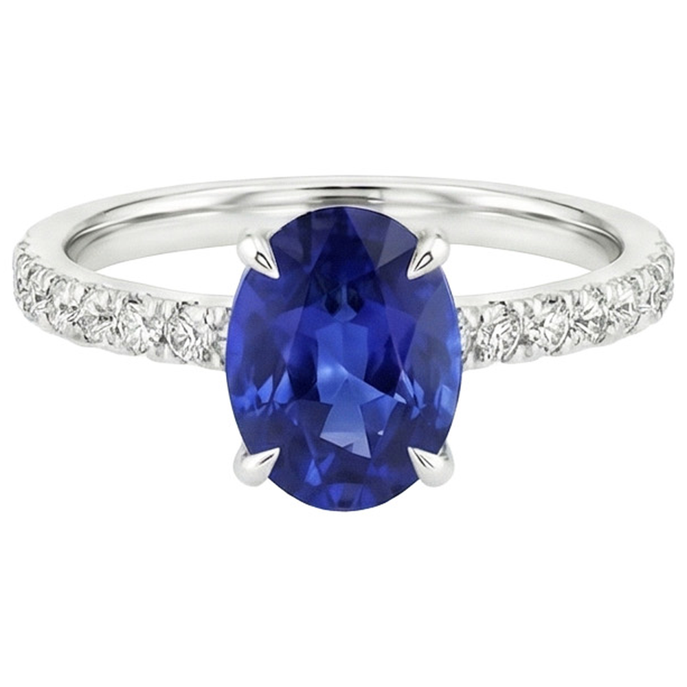 echter oval diamant 4.50Karat ring Profilansicht