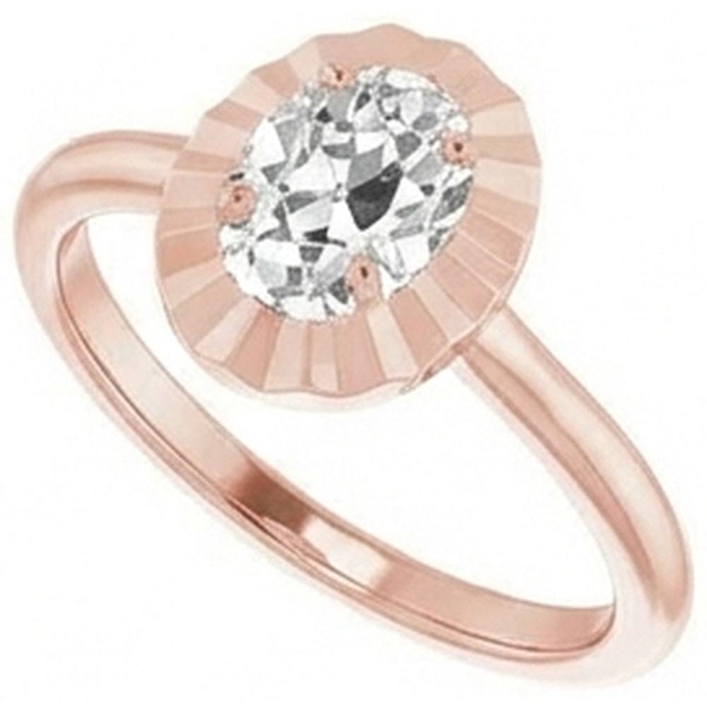 Solitaire Ehering Oval alter Bergmann Echt Natürlicher Diamant ( nicht im Labor gezüchtet ) 3.25 Karat Damenschmuck