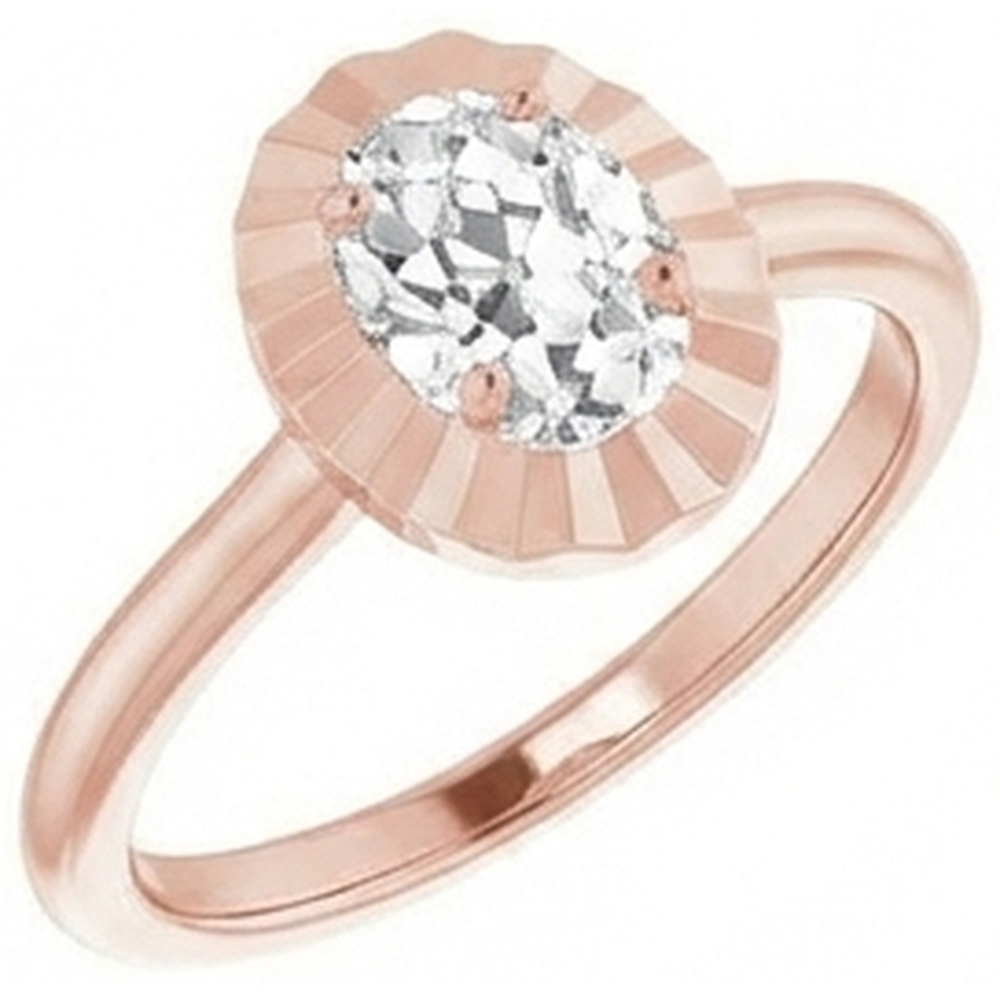 Solitaire Ehering Oval alter Bergmann Echt Natürlicher Diamant ( nicht im Labor gezüchtet ) 3.25 Karat Damenschmuck