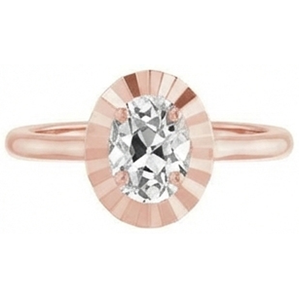 Solitaire Ehering Oval alter Bergmann Echt Natürlicher Diamant ( nicht im Labor gezüchtet ) 3.25 Karat Damenschmuck