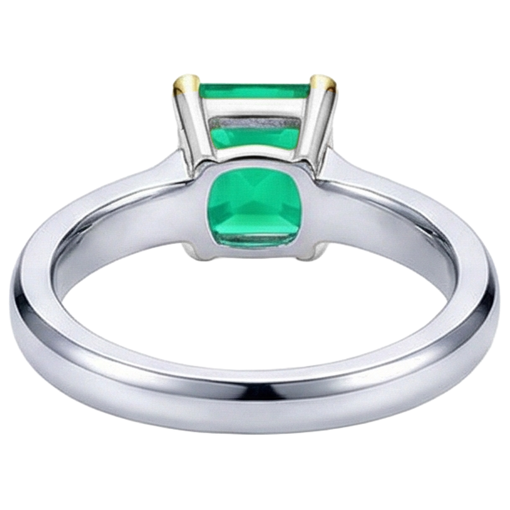 Natürlicher Smaragd Schmuckstein-Ring – Draufsicht