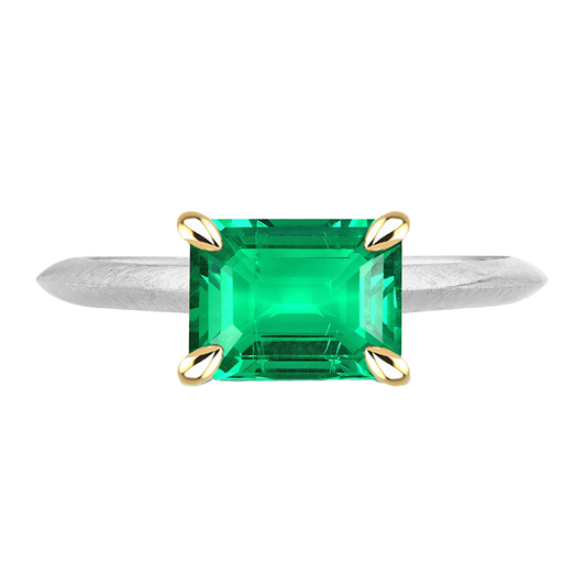 Handgemachter Edler Smaragd Edelstein-Ring 2 Karat – Hauptansicht