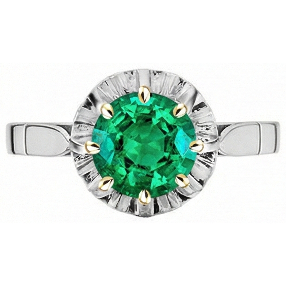Brillanter Smaragd Farbstein-Ring 2,50 Karat – Frontansicht