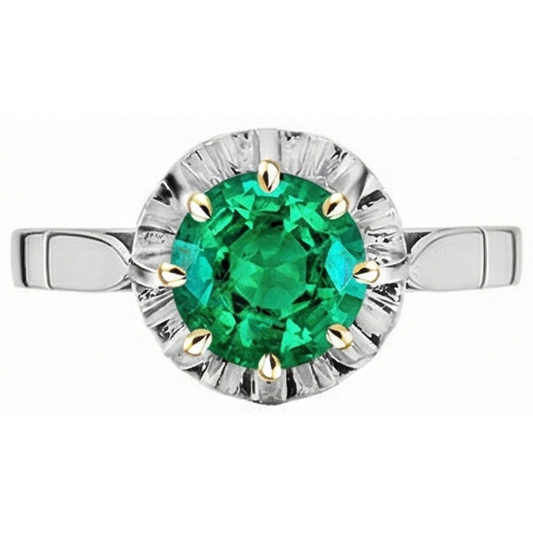 Brillanter Smaragd Farbstein-Ring 2,50 Karat – Frontansicht