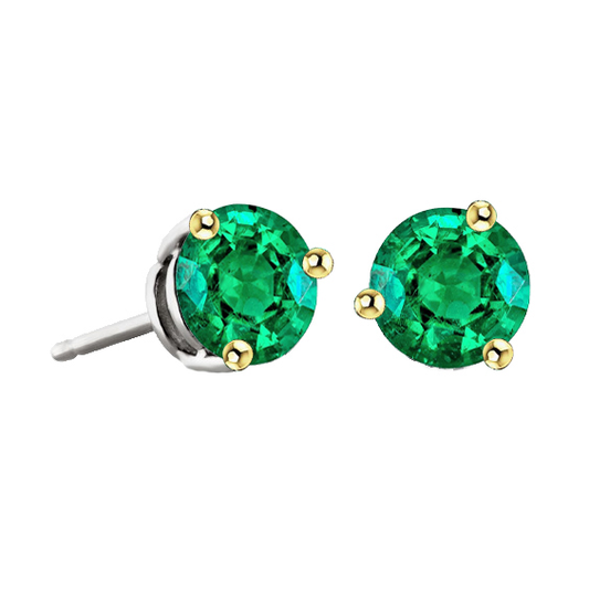 Brillantschliff Edler Smaragd Ring in 14 Karat Zweifarbig Gold – Hauptansicht