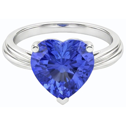 Solitaire Hellblauer Saphir-Herzring 2,50 Karat Krappen-Set Schmuck