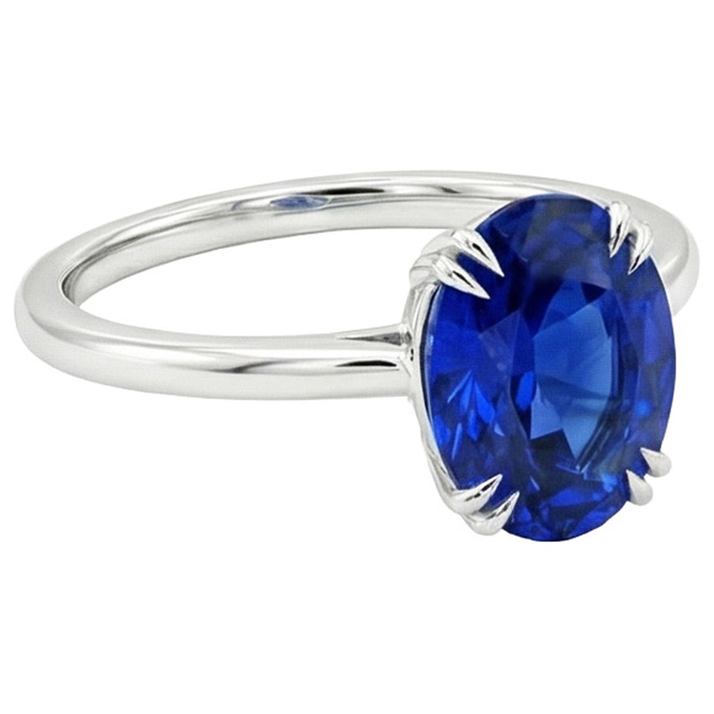 echter oval diamant 2.50Karat ring Profilansicht