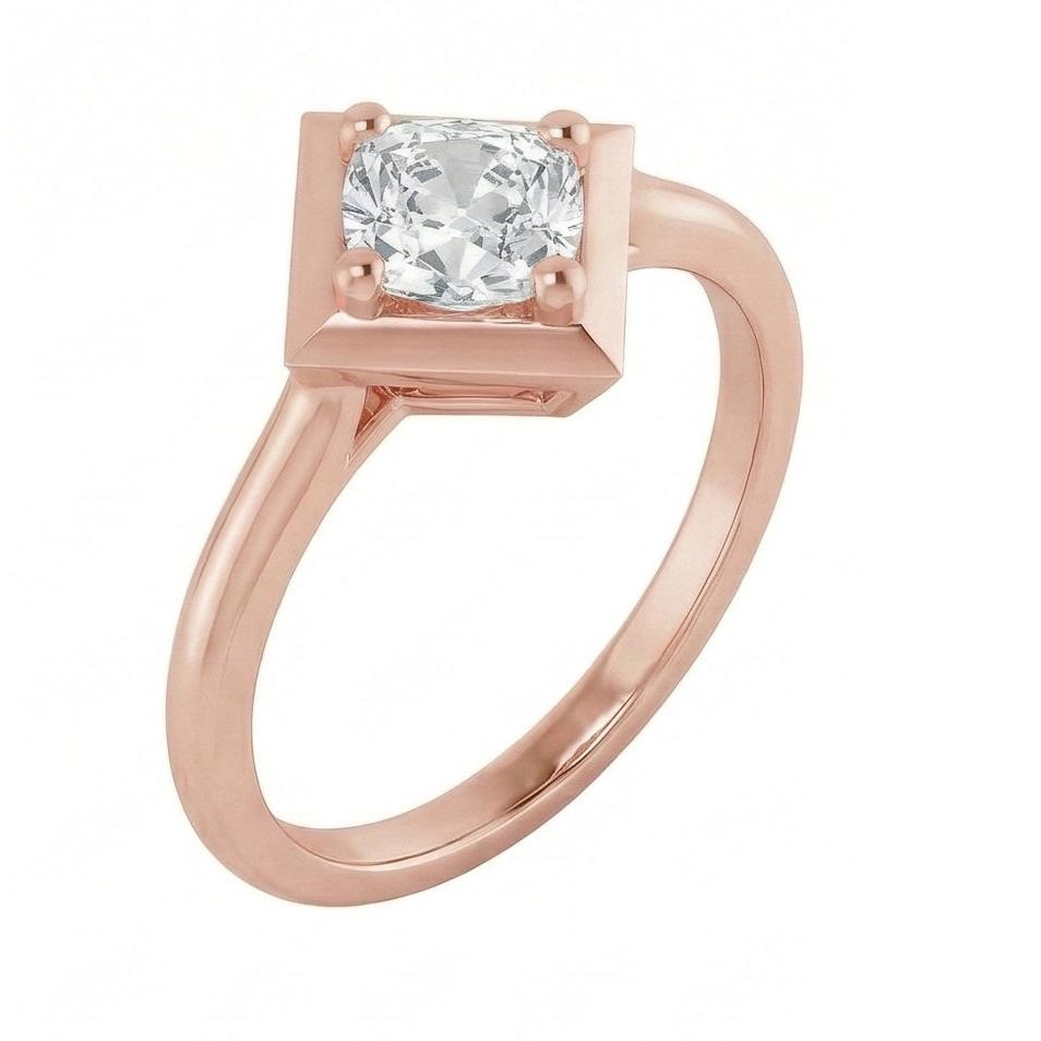 echter cushion diamant 3Karat ring Seitenansicht