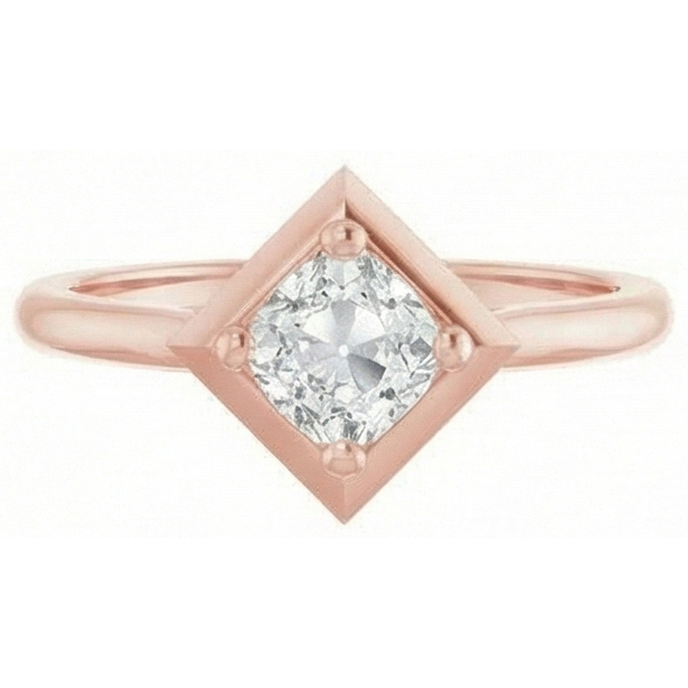 echter cushion diamant 3Karat ring Draufsicht
