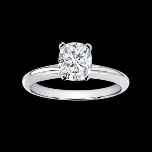 Solitaire Kissen Damen Echt Diamant Ring Schmuck Gold 1.25 ct.