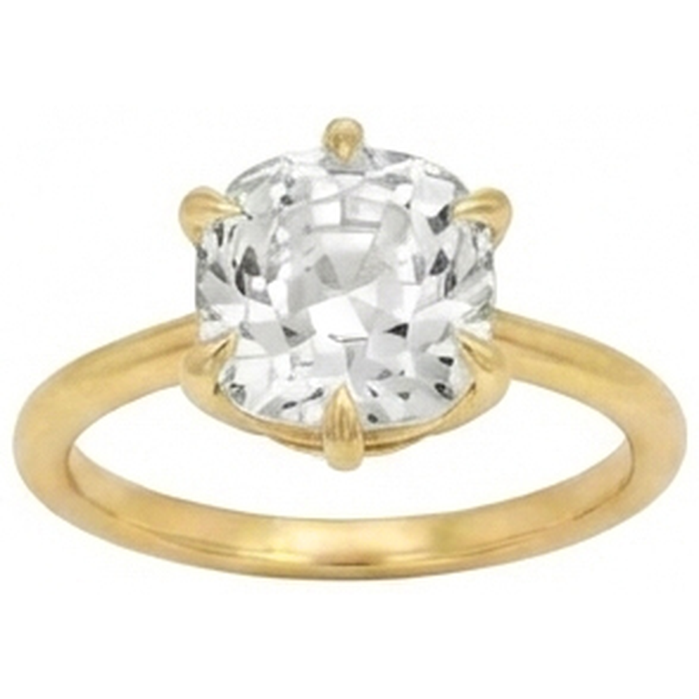 echter cushion diamant 3.50Karat ring Seitenansicht