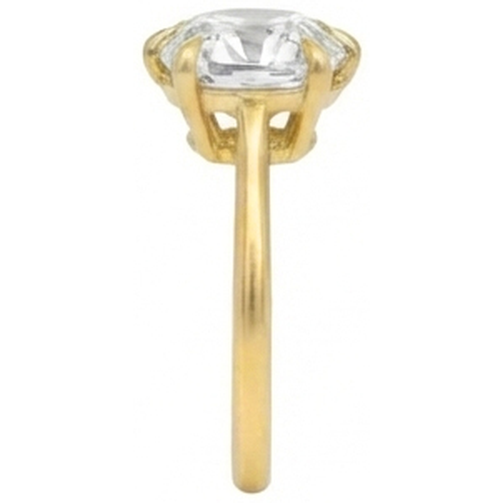echter cushion diamant 3.50Karat ring Profilansicht