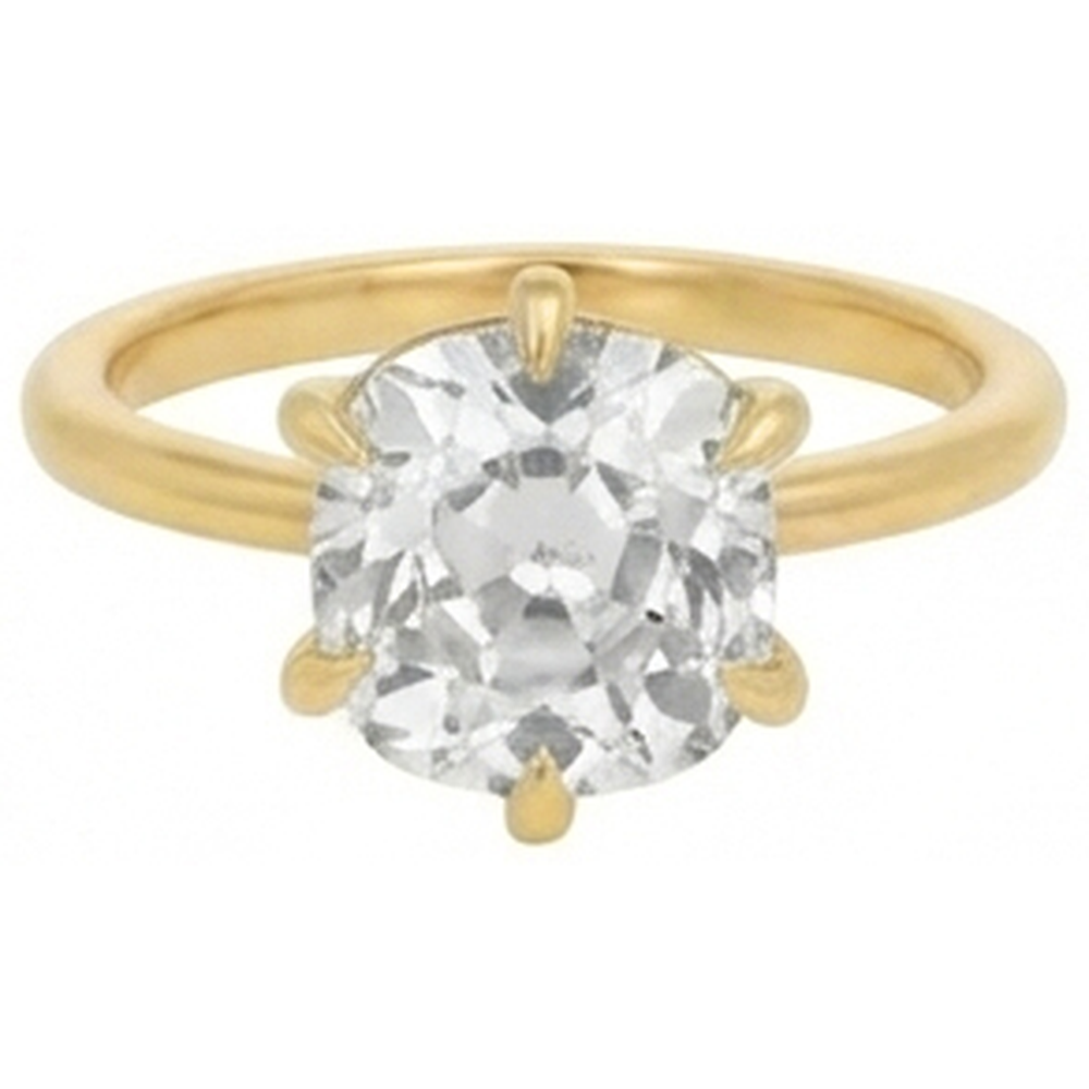 echter cushion diamant 3.50Karat ring auf Weiß