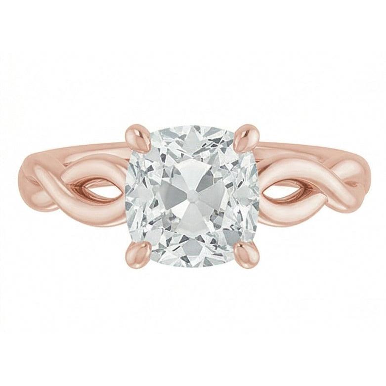 echter cushion diamant 3Karat ring Seitenansicht