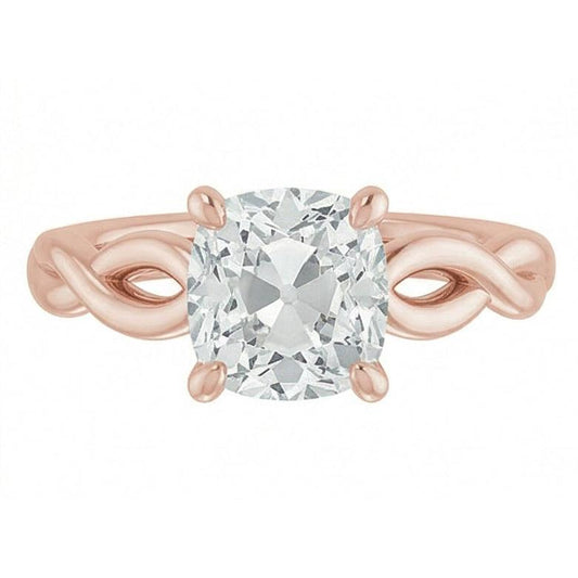 echter cushion diamant 3Karat ring Seitenansicht