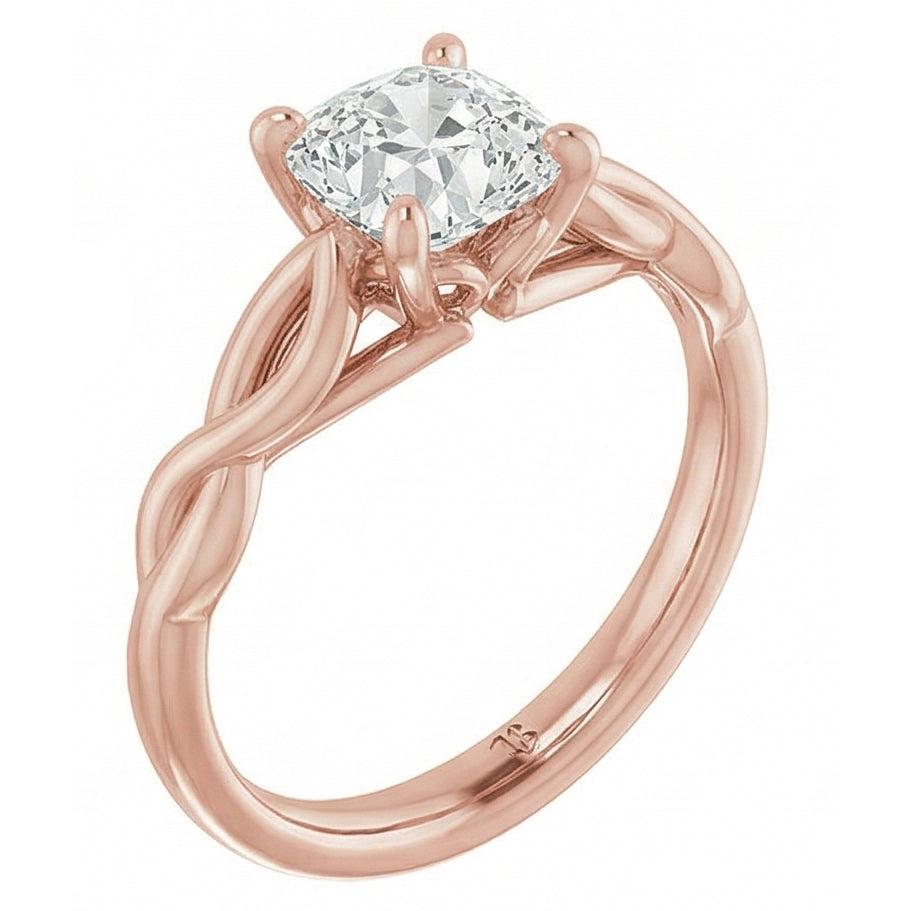 echter cushion diamant 3Karat ring Detailansicht