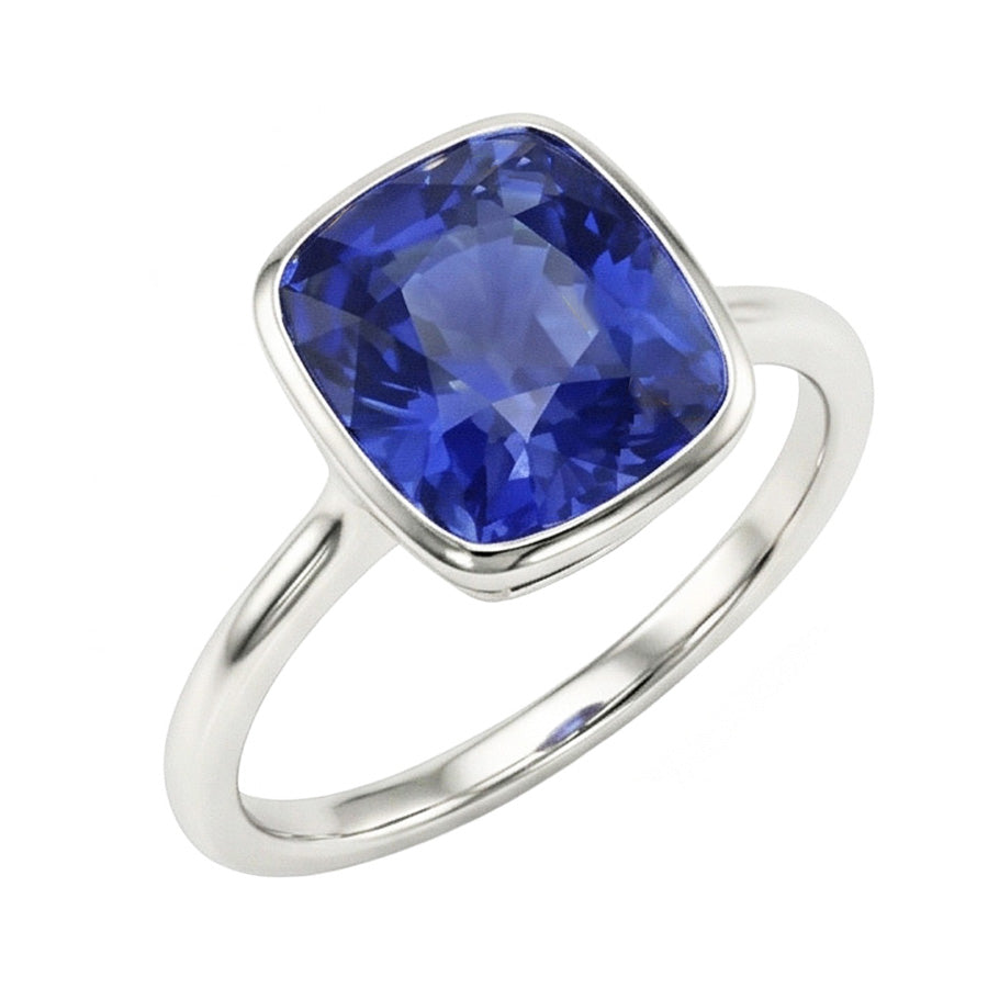 echter cushion diamant 2Karat ring Vorderansicht