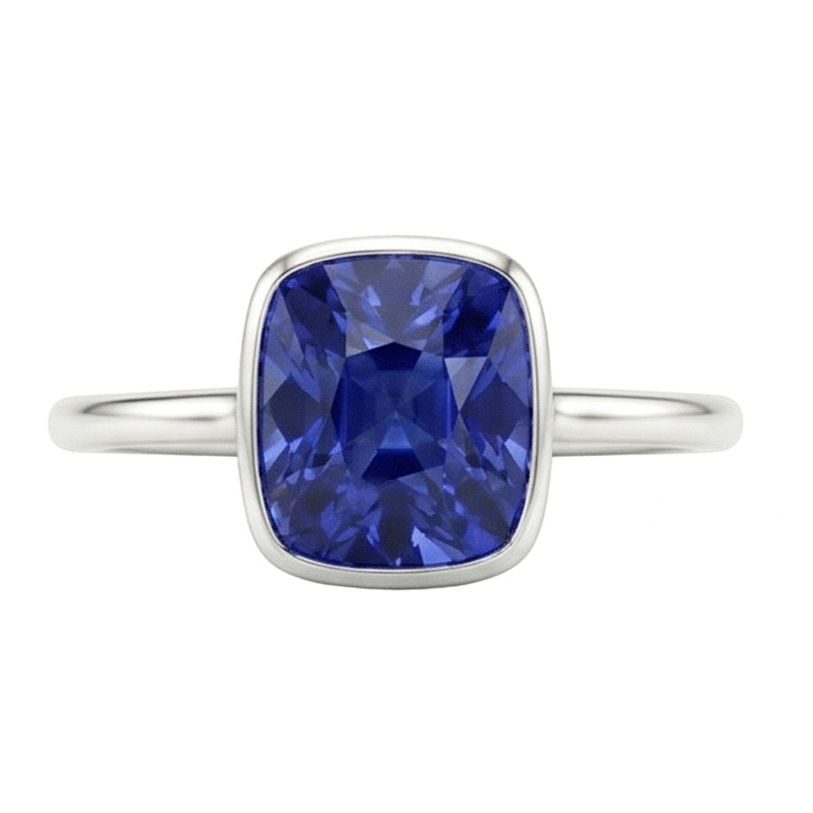 echter cushion diamant 2Karat ring Seitenansicht