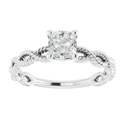 Solitaire Kissen alter Bergmann Echt Diamantring Twisted Style 3 Karat