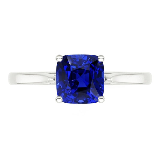 Solitaire Natural Blue Saphir Ring 1,50 Karat Damen Schmuck Gold