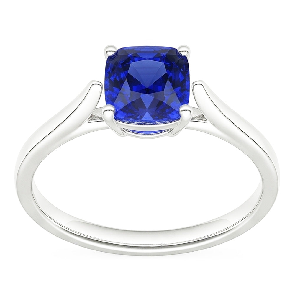 Solitaire Natural Blue Saphir Ring 1,50 Karat Damen Schmuck Gold
