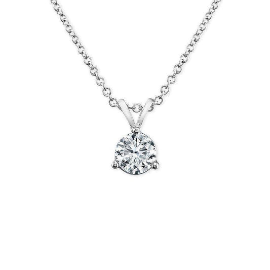 Solitaire Natürliche Diamant Halskette Anhänger 2 Karat Weißgold Damen Schmuck