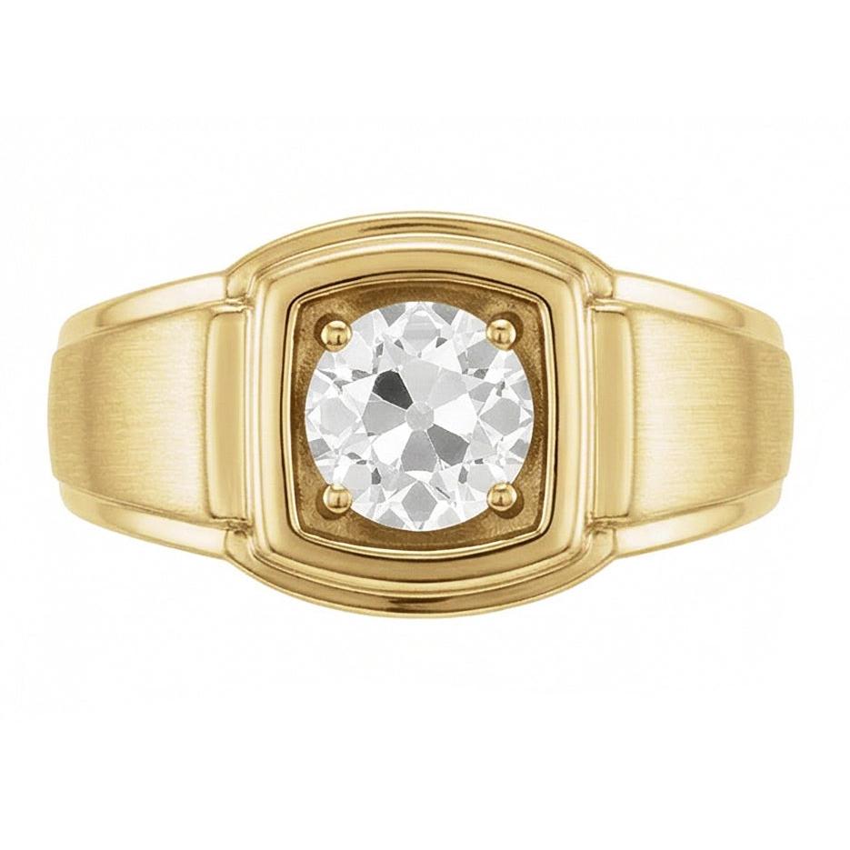 Authentischer Diamant Solitär-Ring – Profilansicht