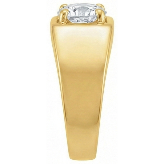 Diamant Antik-Kissen-Schliff Solitär-Ring in 14K Weißgold – Frontansicht