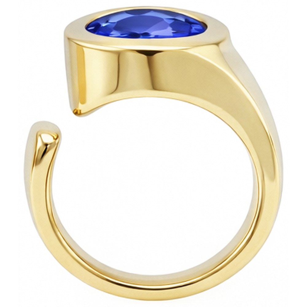 Solitaire Oval Tansanit 2 Karat Ring Edelsteinschmuck