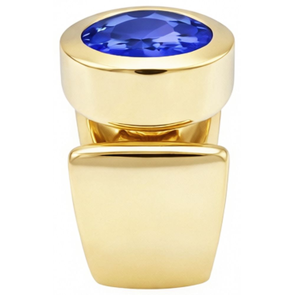 Solitaire Oval Tansanit 2 Karat Ring Edelsteinschmuck