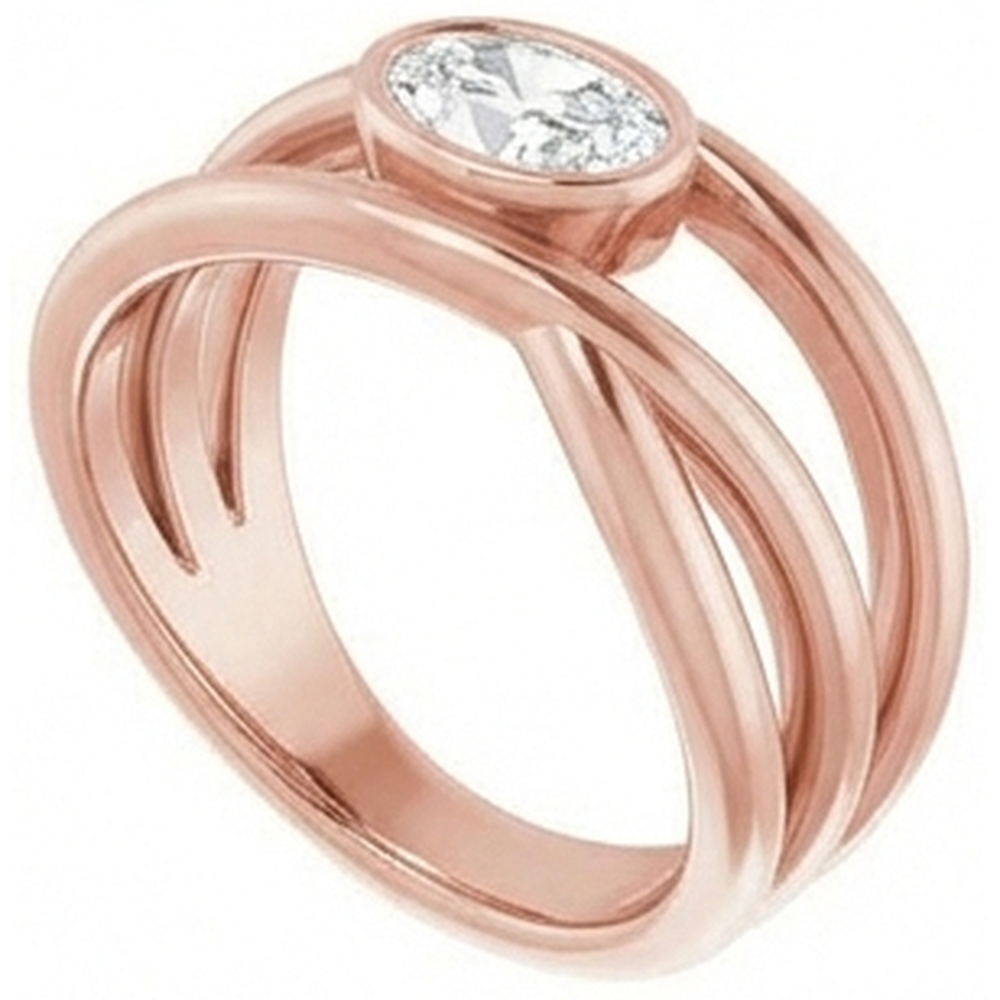 Solitaire Oval alter Bergmann Echt Aus der Erde Abgebauter Natürlicher Diamantring Lünette mit geteiltem Schaft 2.50 Karat