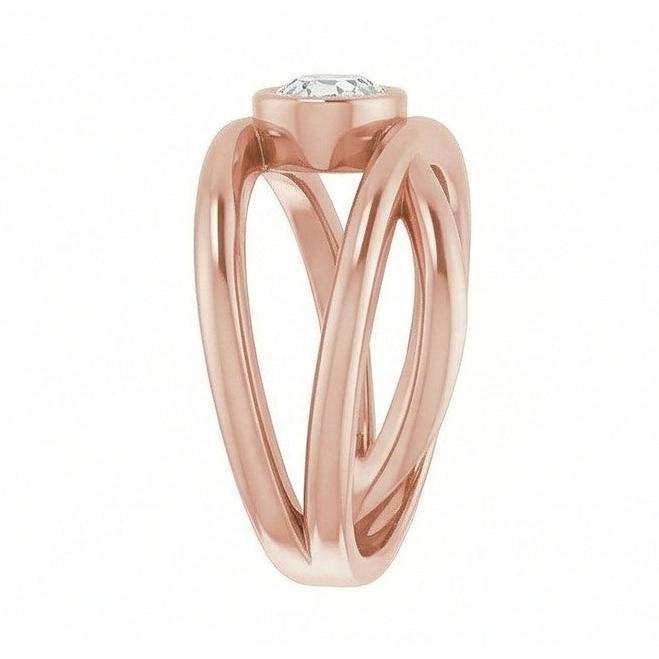 Solitaire Oval alter Bergmann Echt Natürlicher Diamant ( nicht im Labor gezüchtet )ring Lünette mit geteiltem Schaft 2.50 Karat