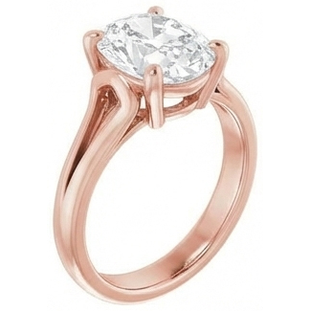 Solitaire Ovaler Altschliff Echt Aus der Erde Abgebauter Natürlicher Diamantring Krappenset 5.75 Karat geteilter Schaft