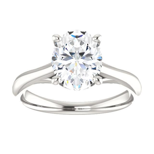 Solitaire Ovaler Echt Diamantring Split Shank 4 Karat Damen Schmuck