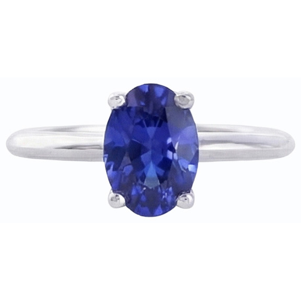 echter oval diamant 1Karat ring Profilansicht