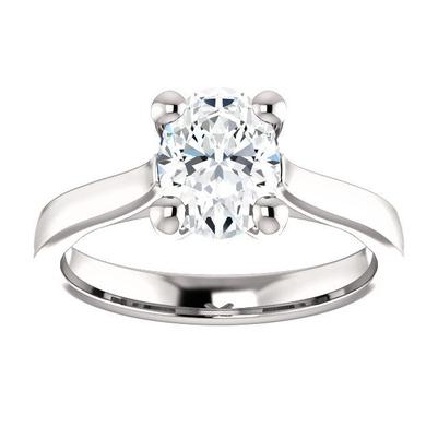 Solitaire Ovaler Natürliche Diamantring 3,50 Karat Split Shank Schmuck Neu