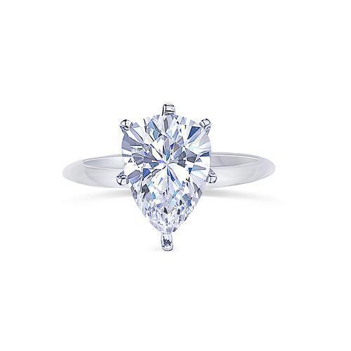 Solitaire Pear Cut 0.75 Carats Echt DiamantEngagement Gold Ring