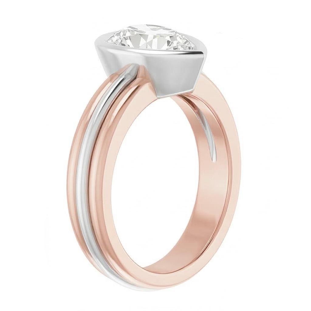 Solitaire Pear Old European Echt Natürlicher Diamant ( nicht im Labor gezüchtet ) Ring Lünette Set 2.20 Karat