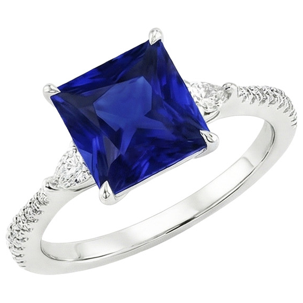 echter princess saphir 6Karat ring Detailansicht