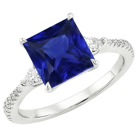 echter princess saphir 6Karat ring Detailansicht