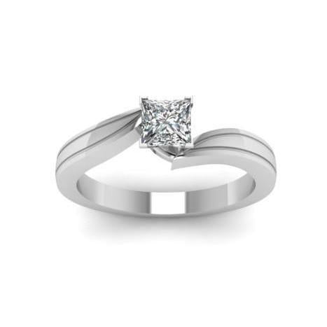 Solitaire Prinzessinnenschnitt 1.01 Karat Echt Diamanten Jubiläumsring Gold
