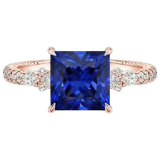 echter princess diamant 5.5Karat ring Profilansicht