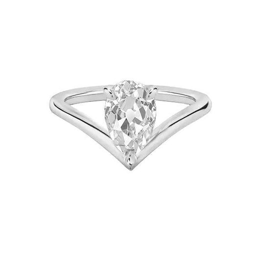 Solitaire Ring Enhancer Old Cut Echt Birnendiamant 1.50 Karat 14K Gold