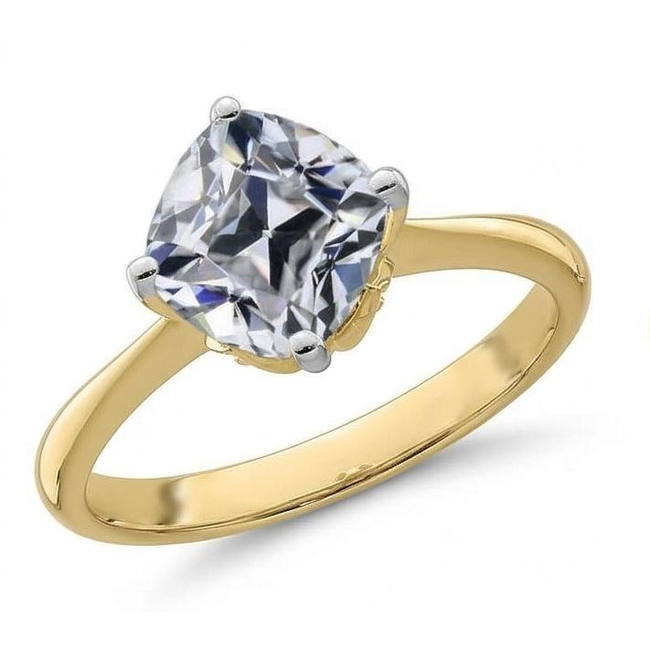 echter cushion diamant 5Karat ring Seitenansicht