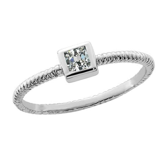 Solitaire Ringkissen alter Bergmann Echt Diamant Lünette Rope Style 1.50 Karat