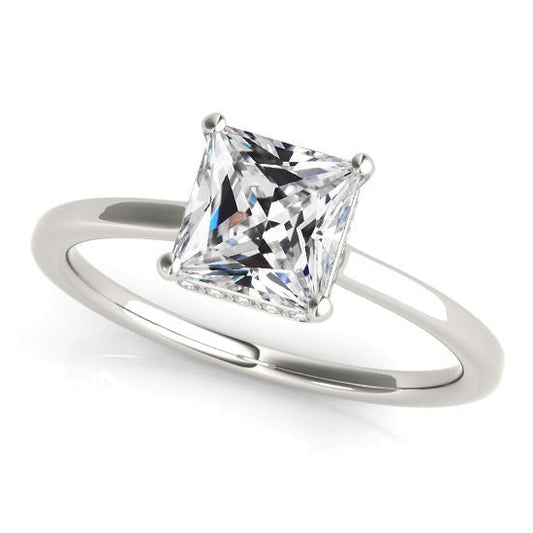 Solitaire Ringkissen alter Bergmann Echt Diamant Tapered Shank 3.50 Karat