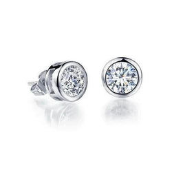 Solitaire Runde Echt Diamant Ohrstecker 1,70 Karat Damen Goldschmuck