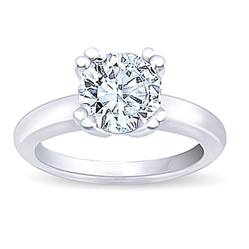 Solitaire Runden Echt DiamantEngagement Ring White Gold 14K 0.75 Carats