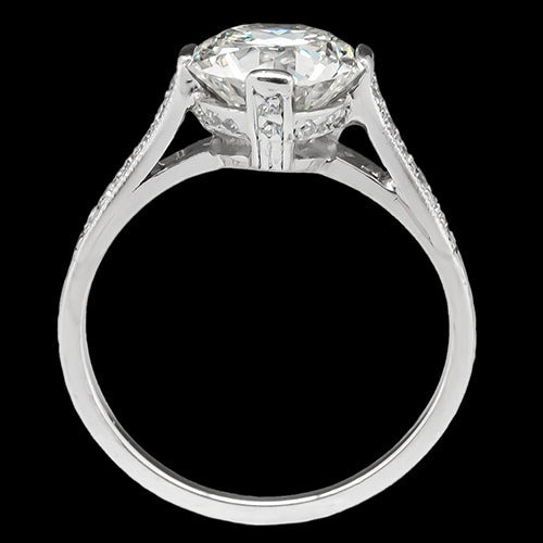 Solitaire Runder Ring Akzente Krappen-Set alter Bergmann Echt Aus der Erde Abgebauter Natürlicher Diamants 2,50 Karat